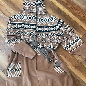 Rachel Zoe Brown and Black Patterned Cardigan